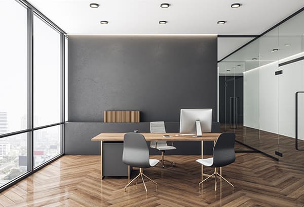 Ein Einzelbüro zur Miete als Muster